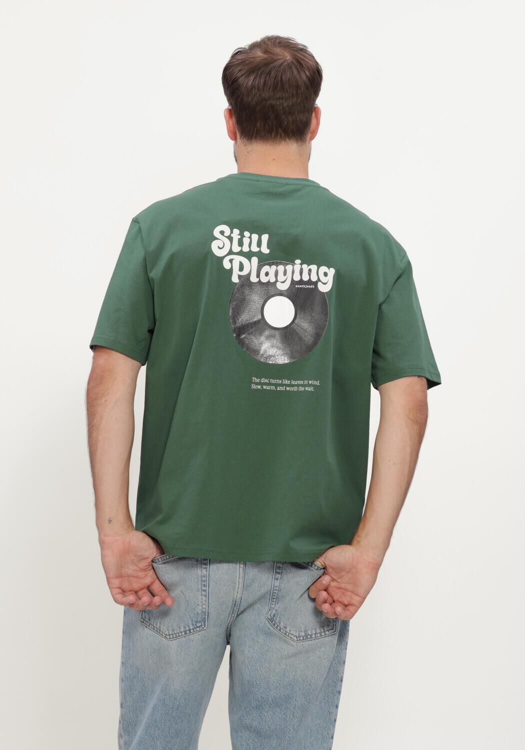 Dunkelgr&uuml;n ANERKJENDT Polo-Shirt AKVILLADS STILL PLAYING TEE - large