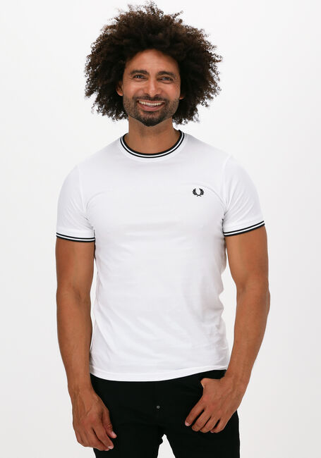 Weiße FRED PERRY T-shirt TWIN TIPPED T-SHIRT - large