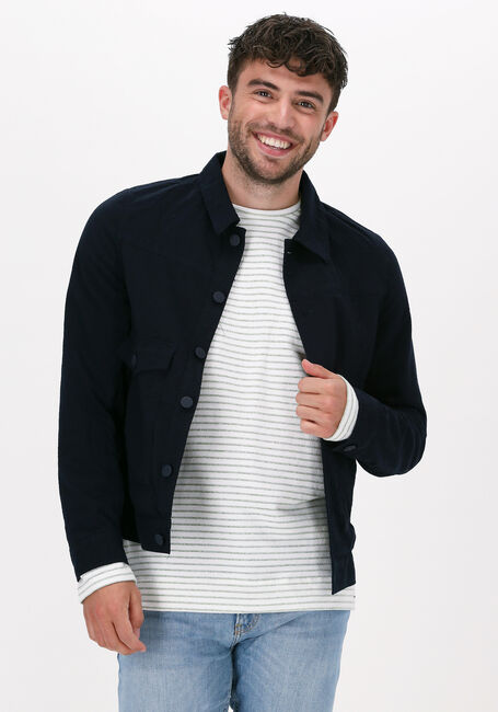 Blaue DSTREZZED Overshirt TRUCKER JACKET SEERSUCKER - large