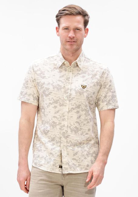Beige PME LEGEND Casual-Oberhemd SKYNIGHT S/S AOP DESERT FLOWER ON CTN JERSEY PIQUE - large