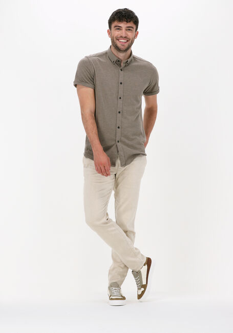 Taupe DSTREZZED Casual-Oberhemd SHIRT BUTTON DOWN S/S MELANGE PIQUE - large