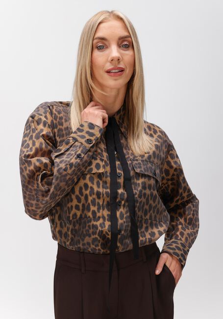Braune DANTE6 Blusen RIQUE LEOPARD SHIRT - large