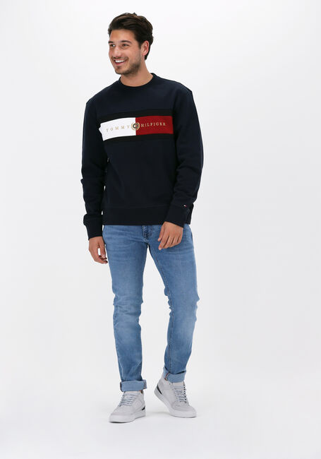 Dunkelblau TOMMY HILFIGER Sweatshirt ICON INSERT CREWNECK - large