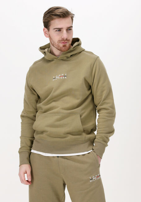 Khaki TOMMY HILFIGER Sweatshirt SQUARE LOGO HOODY - large