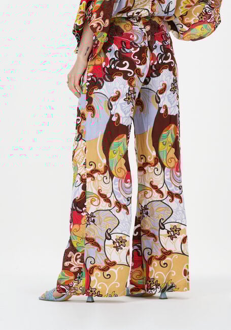 Mehrfarbige/Bunte SUMMUM Weite Hose TROUSER FESTIVAL PRINT ON VISCOSE SATIN - large