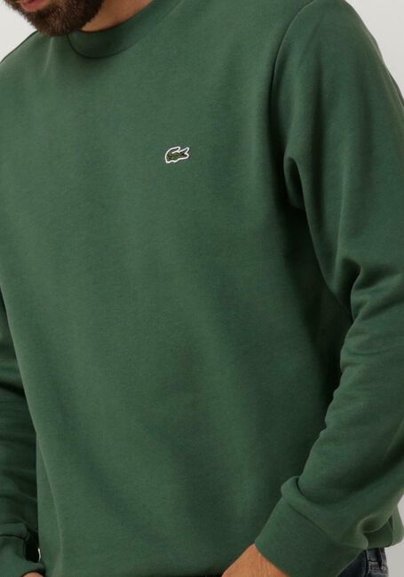 Olive LACOSTE Sweatshirt CLASSIC FIT BRUSHED FLEECE SWEATSHIRT - large
