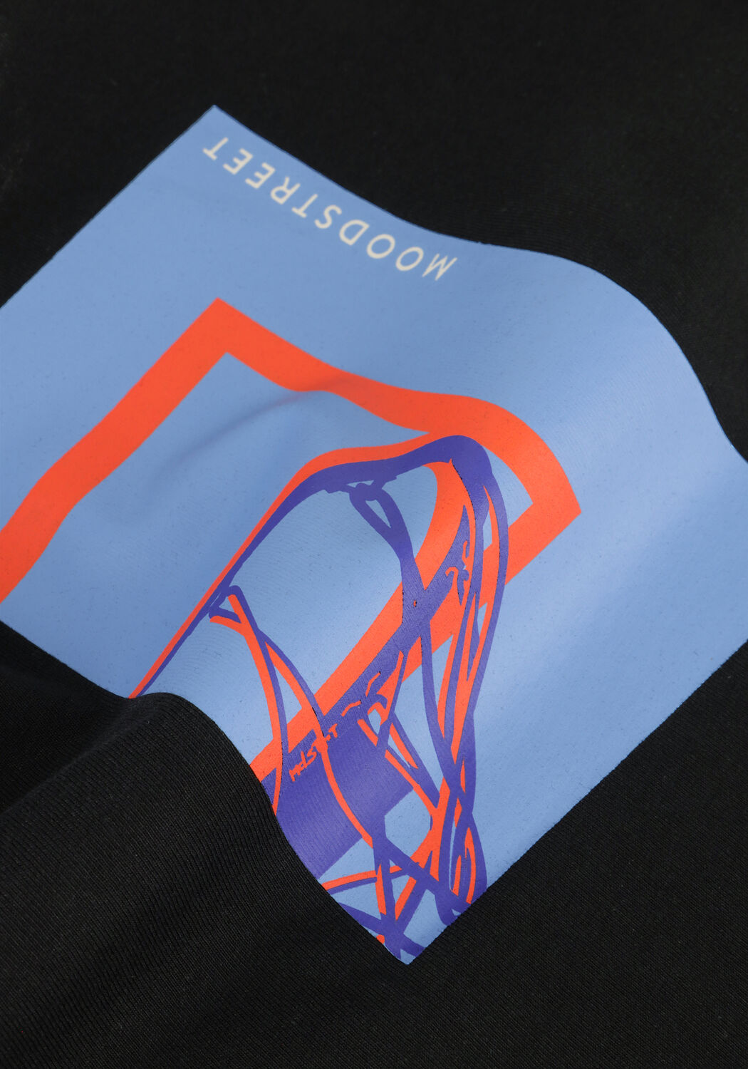 Schwarze MOODSTREET Polo-Shirt T-SHIRT LEWIS BASKETBALL - large