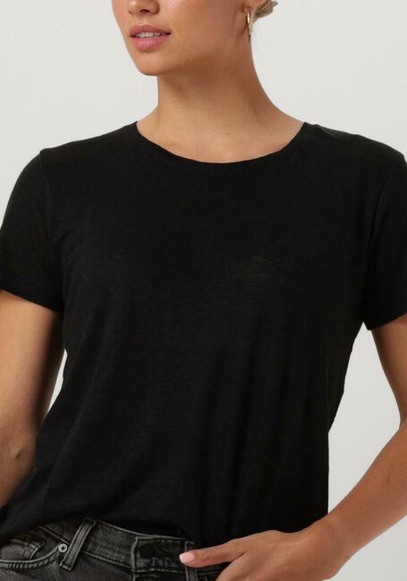 Schwarze SECOND FEMALE T-shirt PEONY O NECK TEE - large