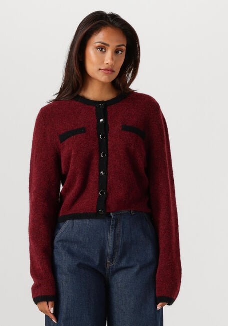 Rote GESTUZ Strickjacke GZALPHA LS CONTRAST CARDIGAN - large