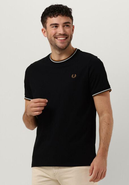 Schwarze FRED PERRY T-shirt TWIN TIPPED T-SHIRT - large