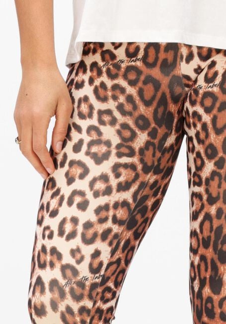 Braune ALIX THE LABEL Hosen LADIES KNITTED LEOPARD LEGGING - large