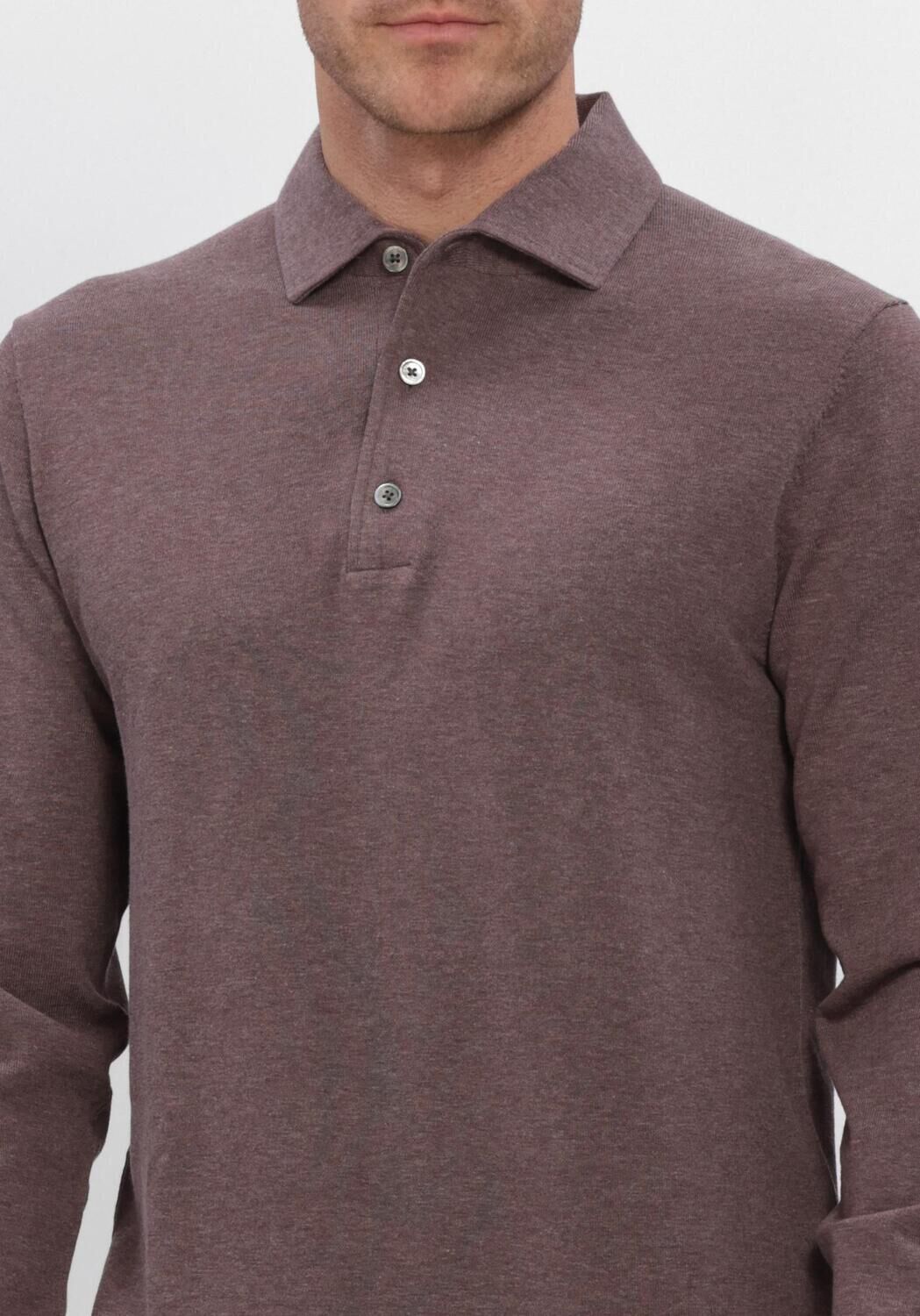 Bordeaux PROFUOMO Polo-Shirt POLO ONE PIECE LS LUXURY BASIC - large