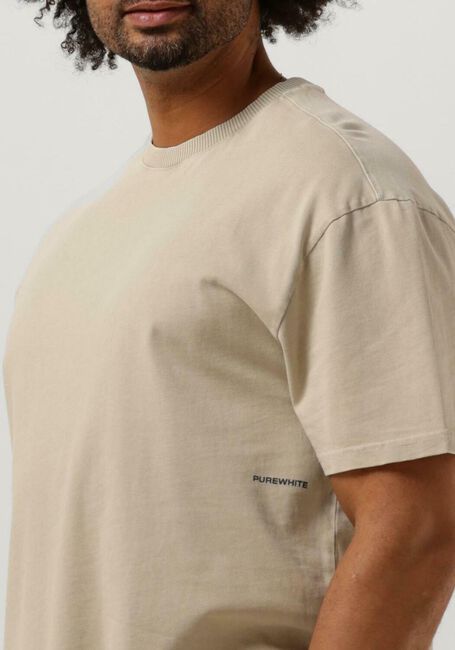 Sand PUREWHITE T-shirt TSHIRT WITH SMALL FRONT LOGO AT SIDE AND BIG BACK PRINT - large