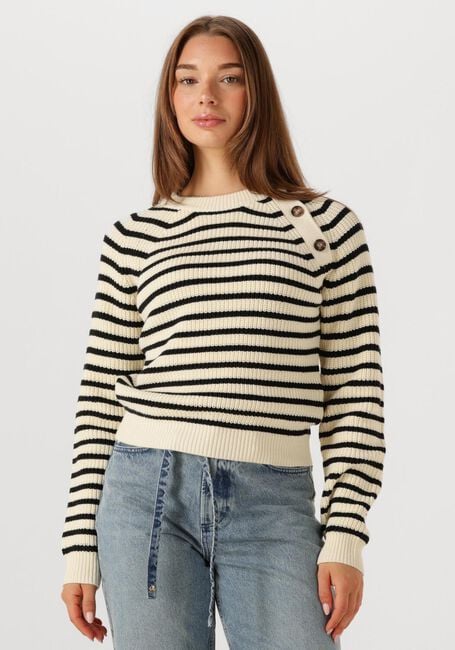 Schwarze ANOTHER LABEL Pullover ASTER KNITTED PULL L/S - large
