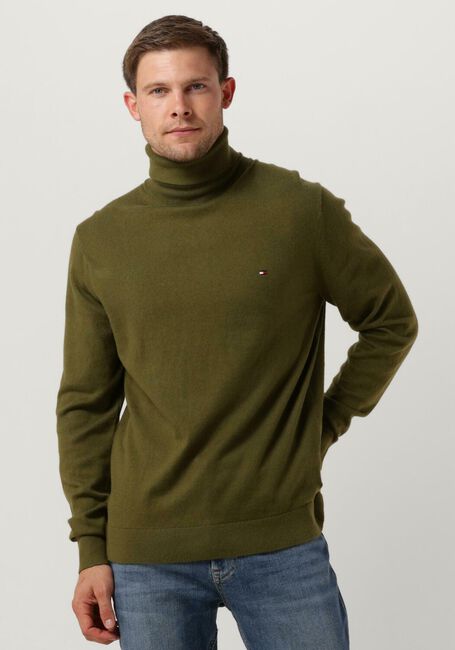 Dunkelgrün TOMMY HILFIGER Rollkragenpullover PIMA ORG CTN CASHMERE ROLL NECK - large