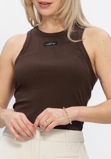 Braune HAUTE L'AMITI&Eacute; Top RIB BADGE TANK - large