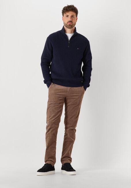 Blaue TOMMY HILFIGER Pullover PIMA ORG CTN CASH STRUCTURE ZIP MOCK - large