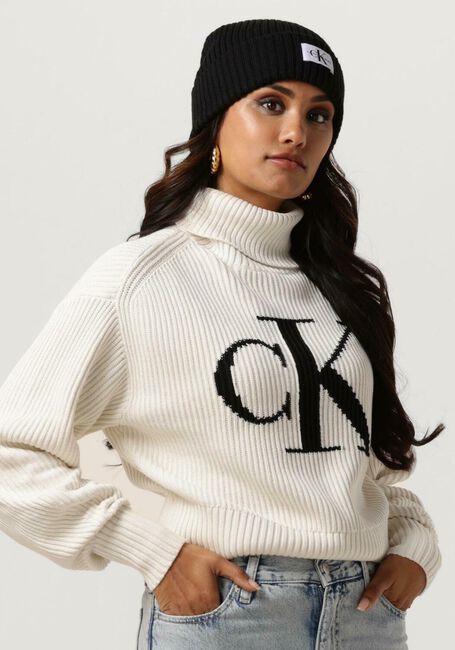 Nicht-gerade weiss CALVIN KLEIN Rollkragenpullover BLOWN UP CK LOOSE SWEATER - large