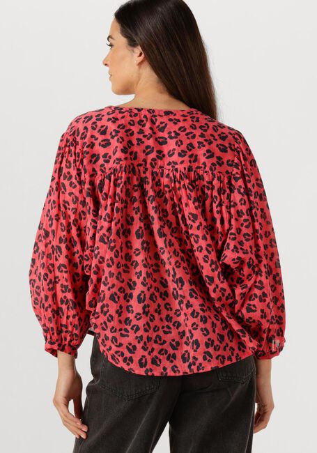 Rote BY-BAR Blusen BECKY RED CHEETAH BLOUSE - large