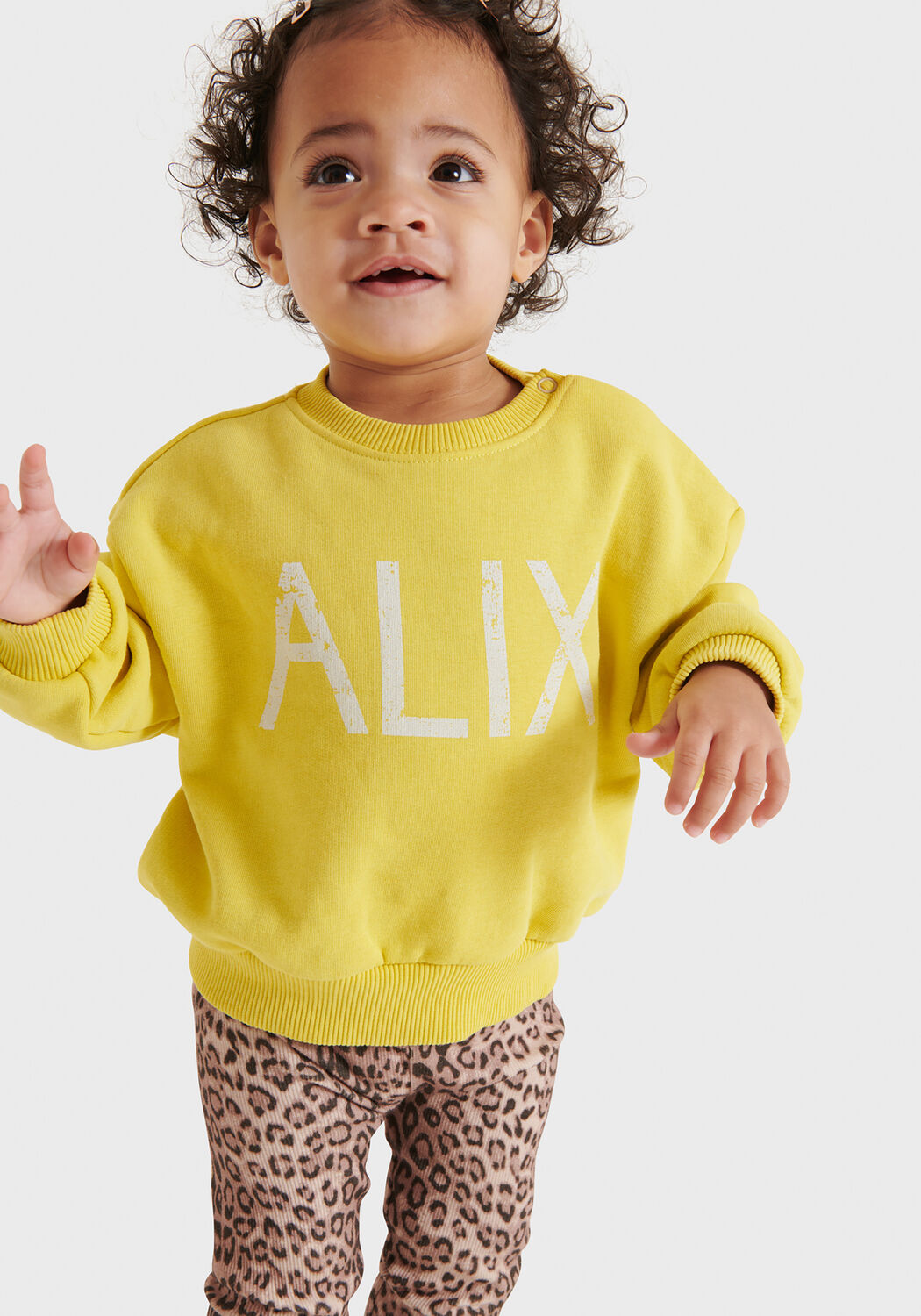 gelbe alix mini sweatshirt baby knitted alix on tour sweater