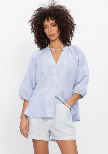 Blaue SELECTED WOMEN Blusen SLFCLEO-ALBERTA LINEN BLEND SHIRT - large