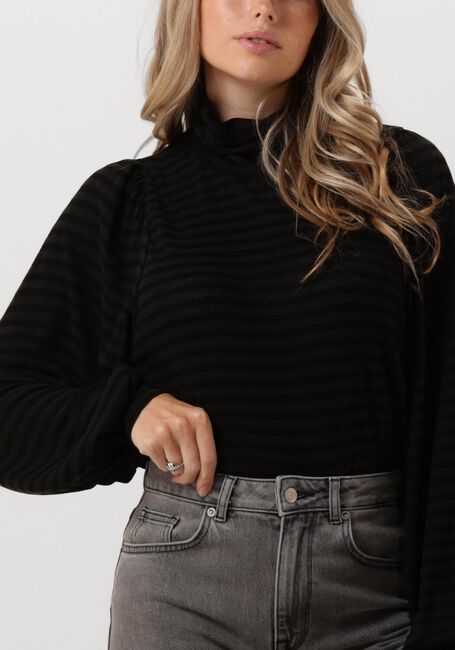 Schwarze BY-BAR Tops & T-shirts JOJO ROLL MELANGE STRIPE TOP - large