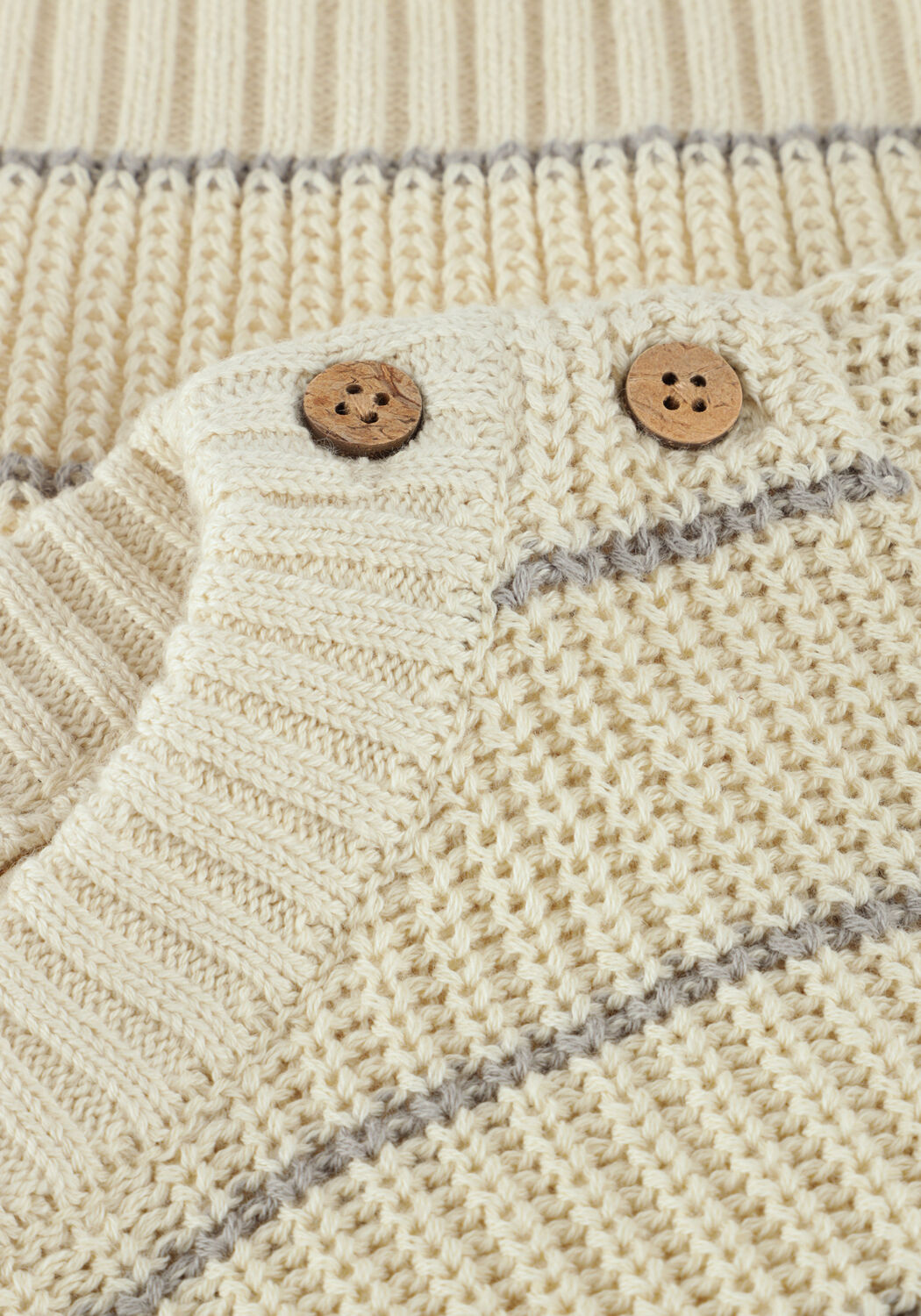 Ecru LIL' ATELIER Pullover NBMELEN LS KNIT STRIPE LIL - large