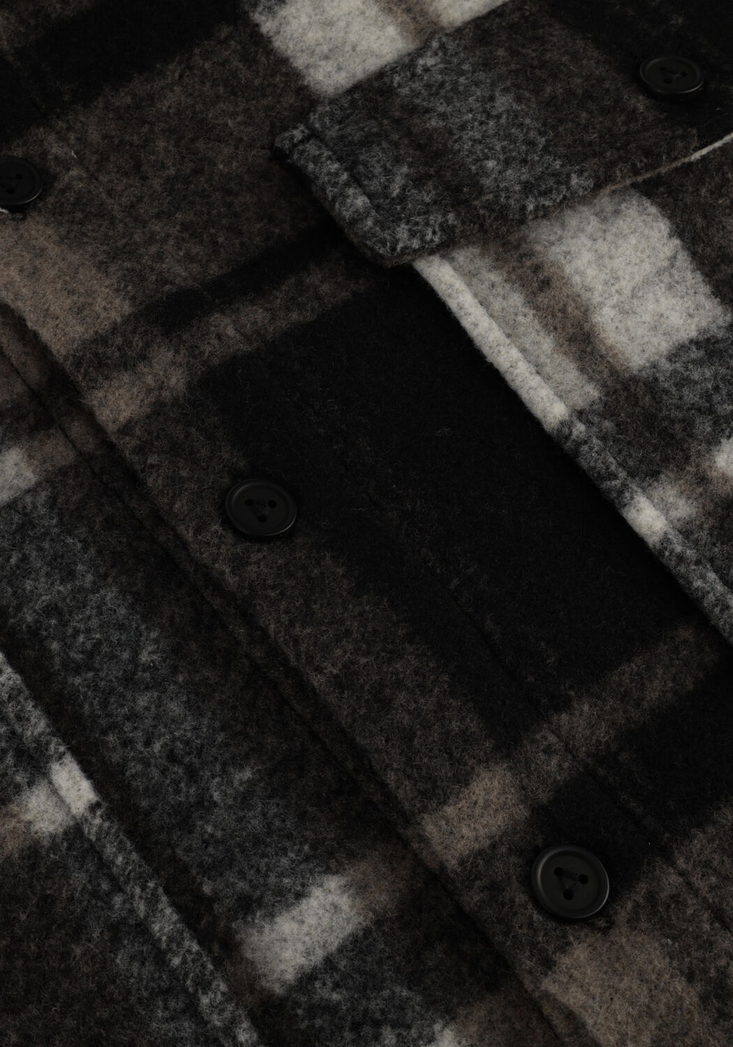 Schwarze PUREWHITE Overshirt CHECK WOOL LOOK SHIRT - large