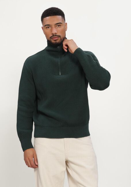 Dunkelgr&uuml;n SELECTED MEN Pullover SLMDRY LS KNIT HALF ZIP - large