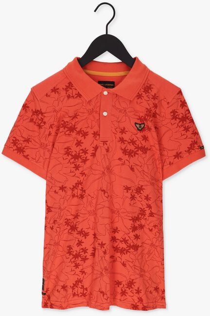 Rote PME LEGEND Polo-Shirt SHORT SLEEVE POLO LIGHT PIQUE SUSTAINABLE AOP - large