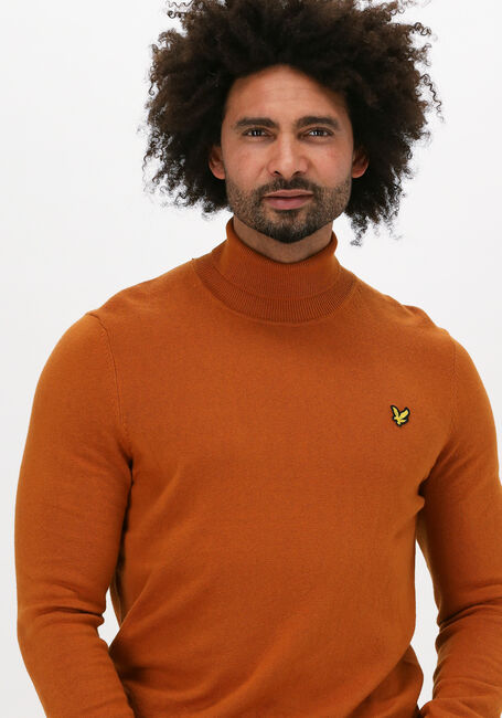 Orangene LYLE & SCOTT Rollkragenpullover ROLL NECK JUMPER - large