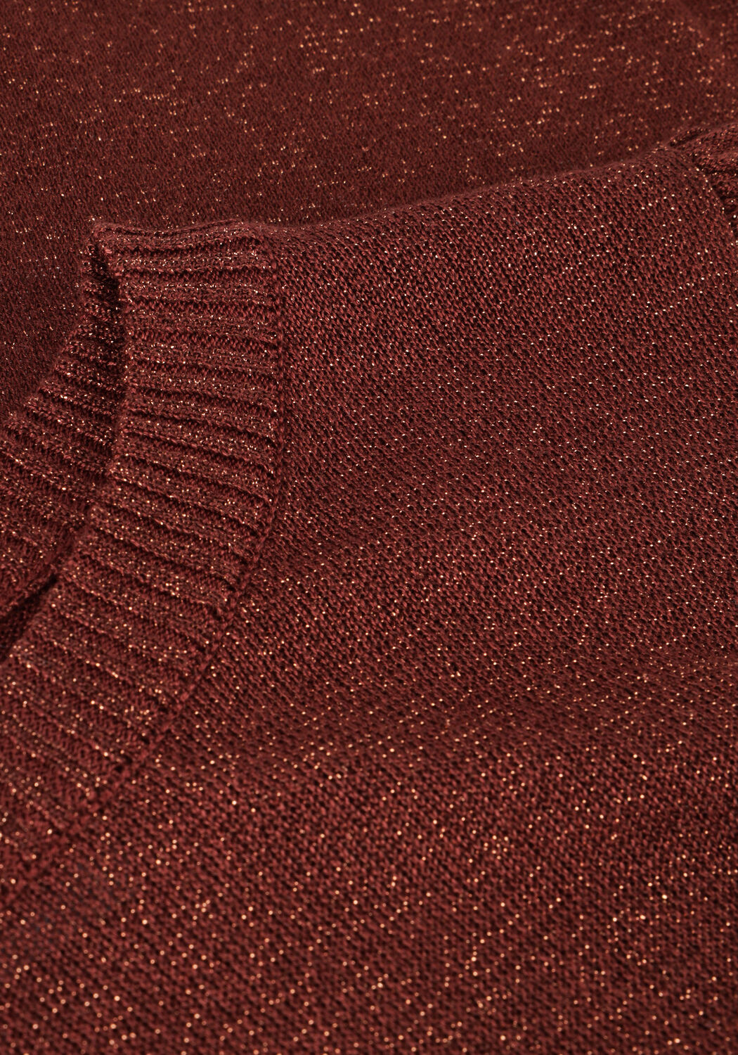 Braune MINUS T-shirt LIVA PUFF HALF SLEEVE METALLIC KNIT PULLOVER - large