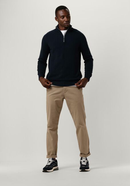 Dunkelblau SELECTED HOMME Pullover SLHREG DAN WOOL-MIX ZIP HIGH NECK OW - large