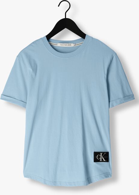 Hellblau CALVIN KLEIN T-shirt BADGE TURN UP SLEEVE - large
