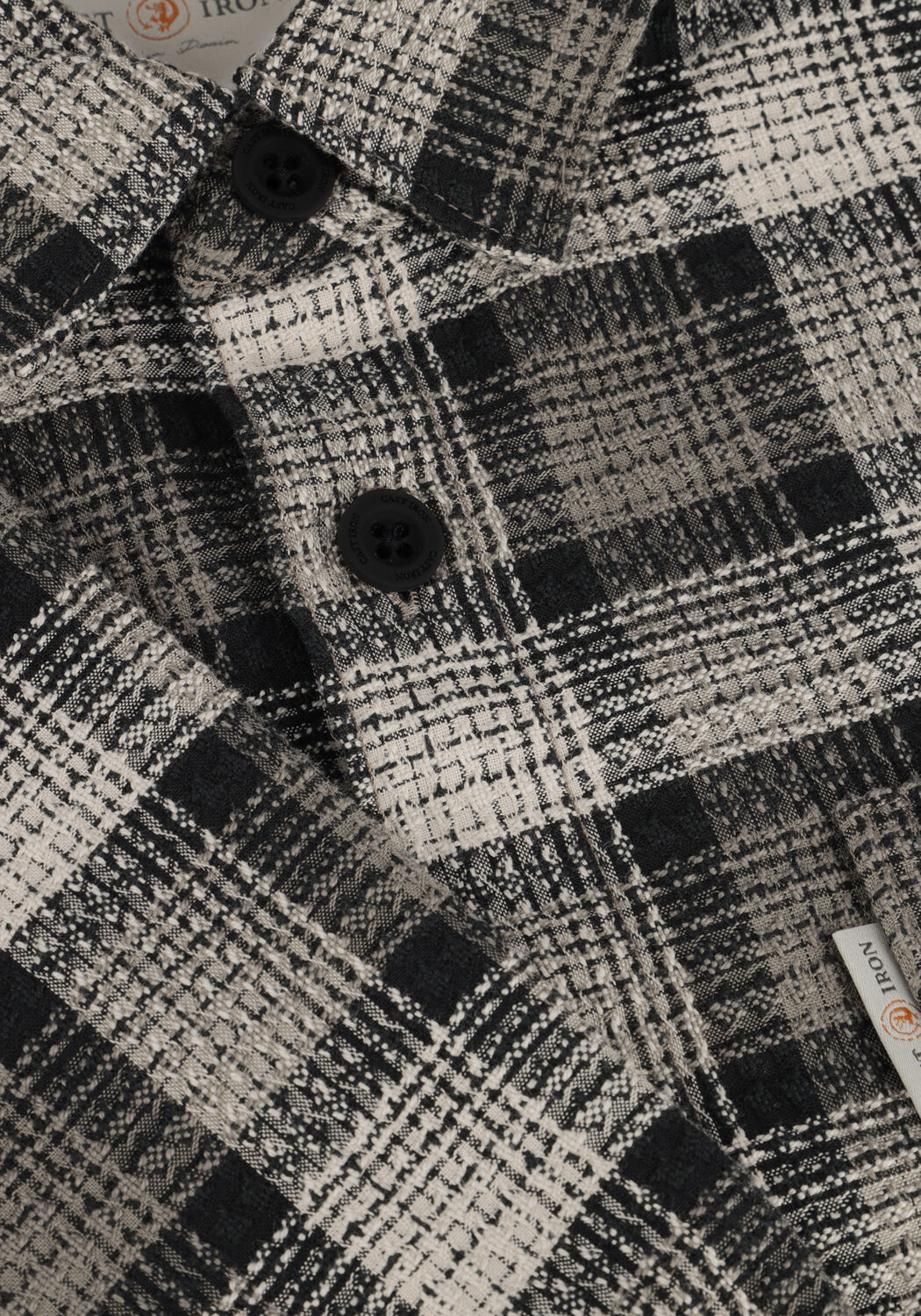 Braune CAST IRON Hemden LONG SLEEVE SHIRT DOBBY YARN DYED CHECK - large