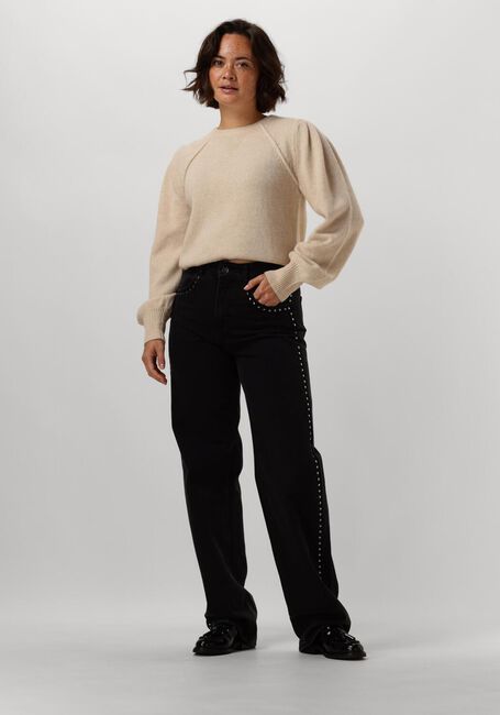 Schwarze CO'COUTURE Straight leg jeans NEW VIKA STUD LONG JEANS - large