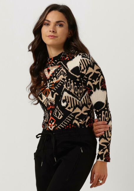Mehrfarbige/Bunte SUMMUM Pullover TOP IKAT ON WOOL BLEND - large