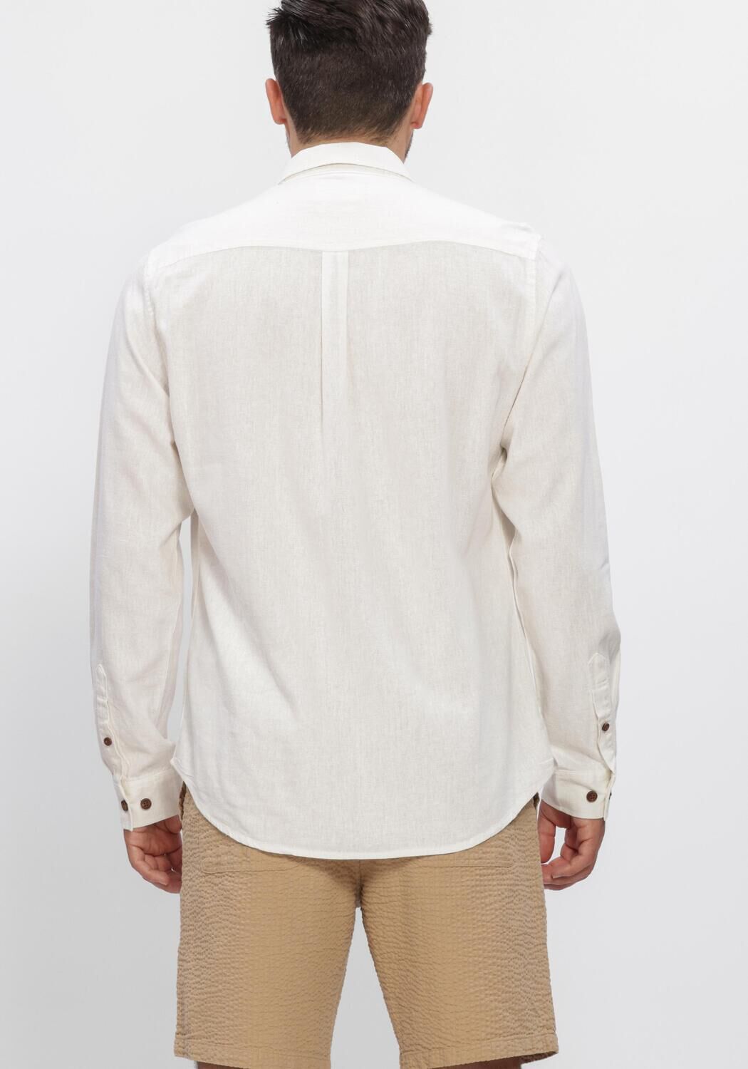 Ecru ANERKJENDT Casual-Oberhemd AKLEIF COT/LINEN/VIS L/S SHIRT - large