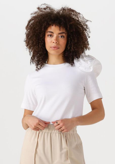 Weiße JANSEN AMSTERDAM T-shirt ROXY T-SHIRT CO 105 SHORT SLV FLOWER DETAIL - large
