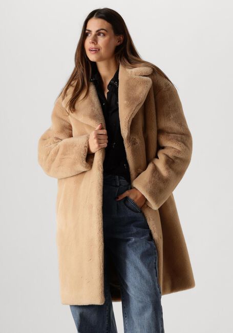 Beige STAND STUDIO Fake-Fur-Jack CAMILLE COCOON COAT - large