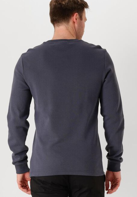 Blaue CALVIN KLEIN Pullover WOVEN LABEL WAFFLE LS TEE - large