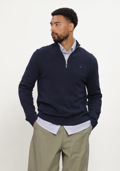 Dunkelblau TOMMY JEANS Pullover TJM SLM ESS LIGHT &frac14; ZIP SWTR EXT - large
