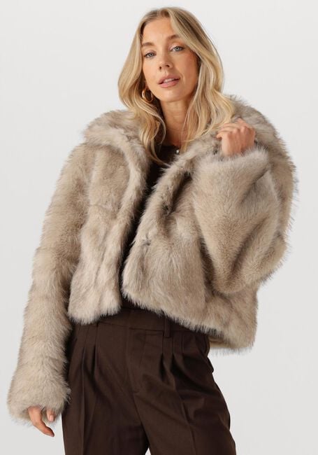 Beige NEO NOIR Fake-Fur-Jack STEFF FAUX FUR JACKET - large