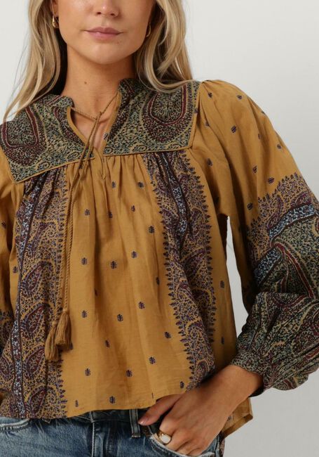 Camelfarbene ANTIK BATIK Blusen HIDA BLOUSE - large