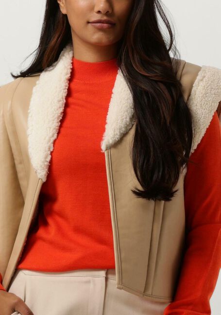 Beige ANOTHER LABEL Bodywarmer UNNI LAMMY VEST - large