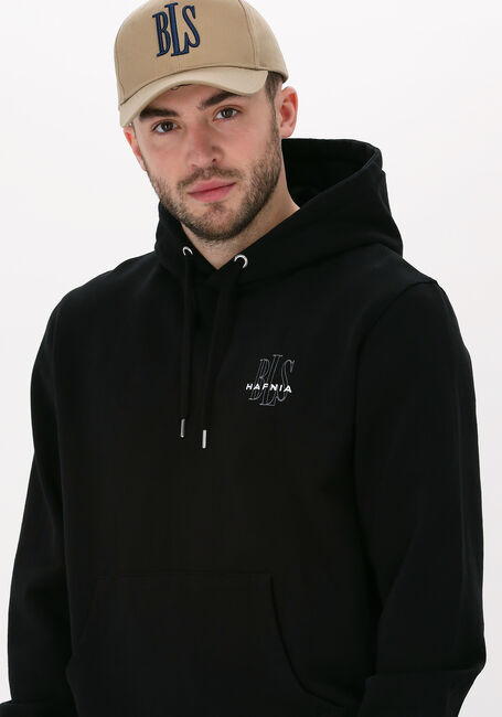 Schwarze BLS HAFNIA Sweatshirt MINI OUTLINE LOGO HOODIE - large