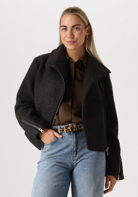 Schwarze ANOTHER LABEL Teddy-Jacke JULIET BIKER JACKET - large