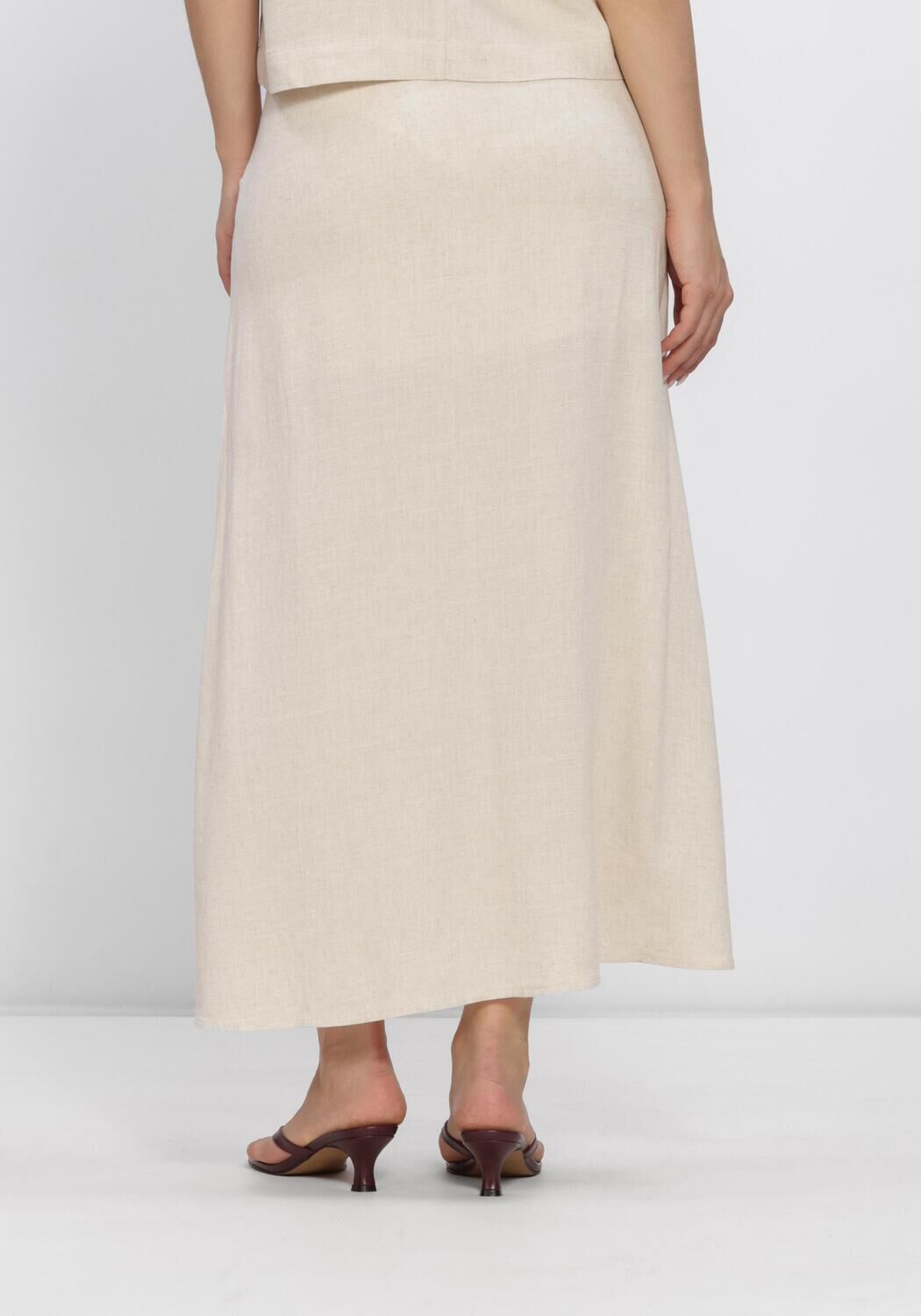 Beige SELECTED WOMEN Maxirock SLFVIVA HW ANKLE LINEN BLEND SKIRT - large