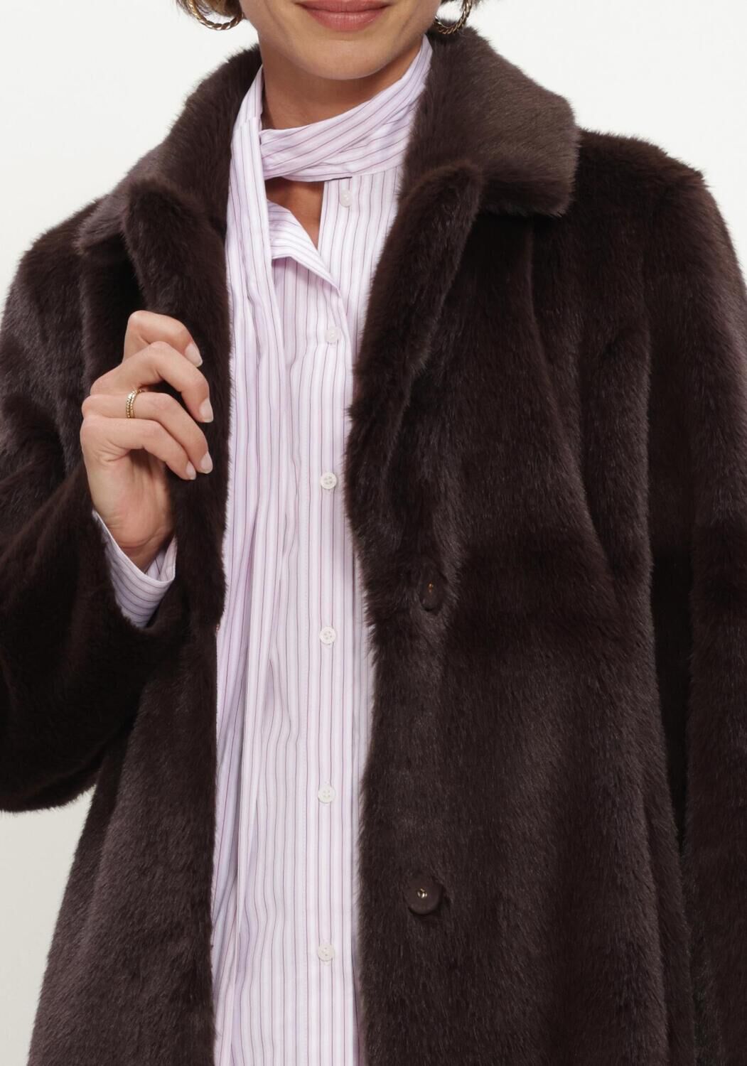 Braune BEAUMONT Fake-Fur-Jack COBY COAT - large