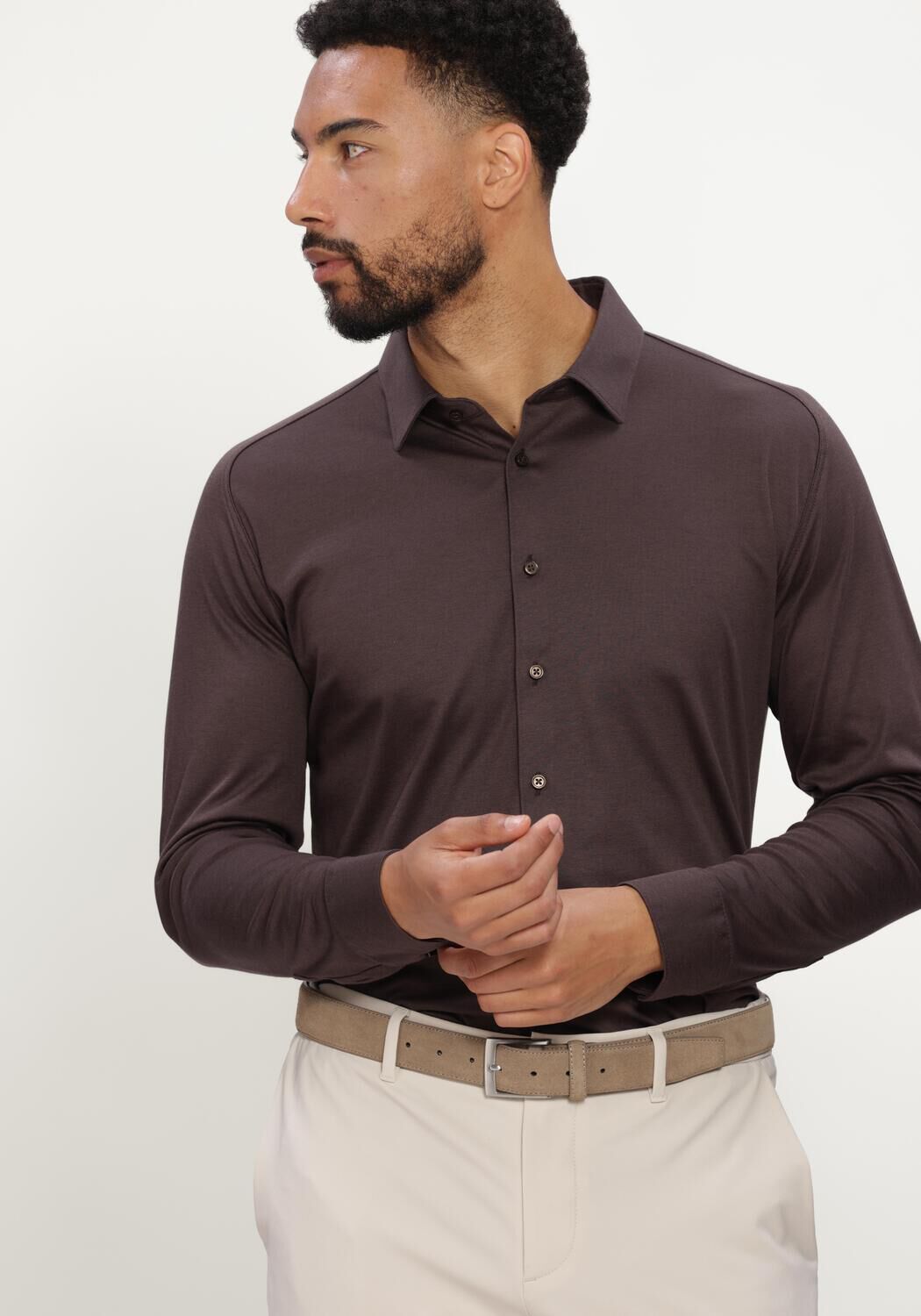 Braune DESOTO Casual-Oberhemd CASUAL KENT - large